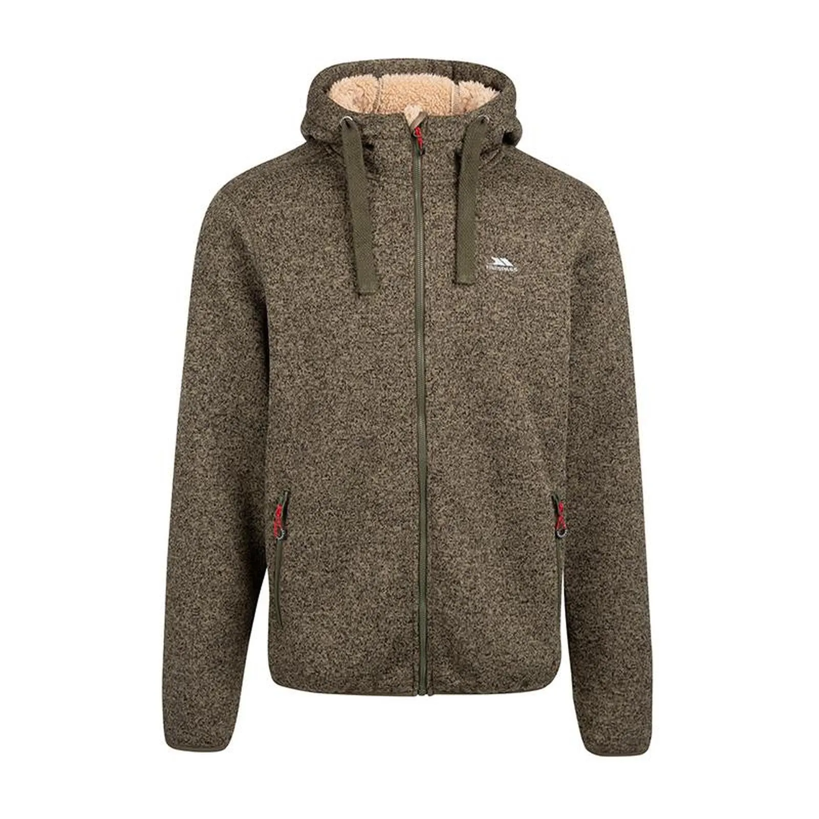 Trespass Mens Tableypipe Hooded Full Zip Fleece Hoodie - Black Marl