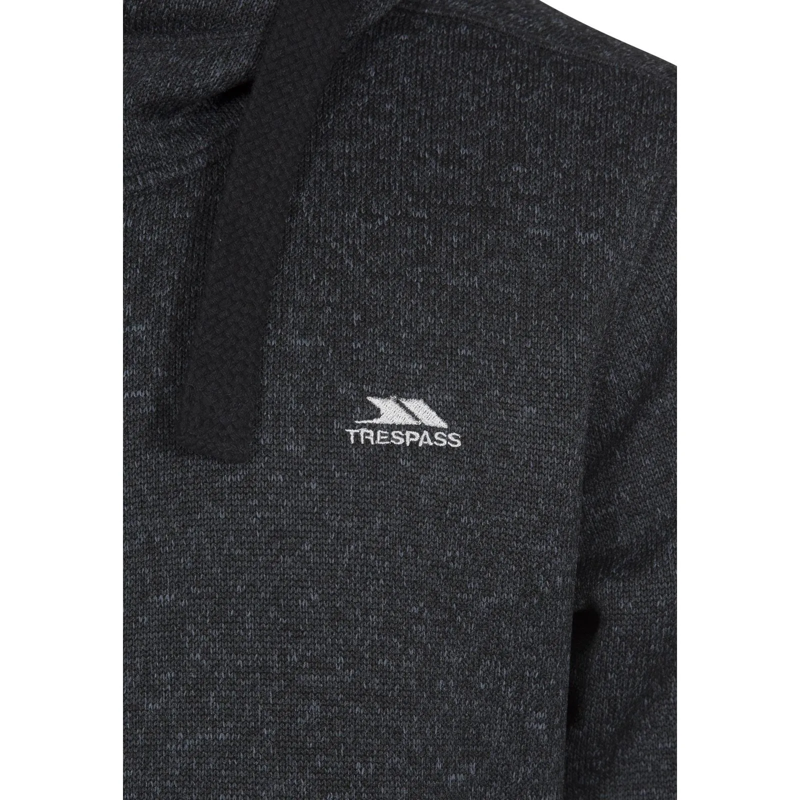 Trespass Mens Tableypipe Hooded Full Zip Fleece Hoodie - Black Marl