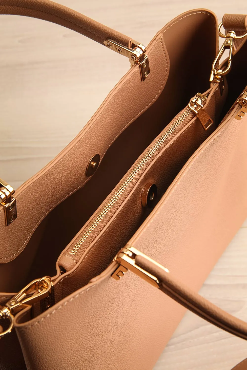 Tress Beige | Faux-Leather Crossbody Handbag