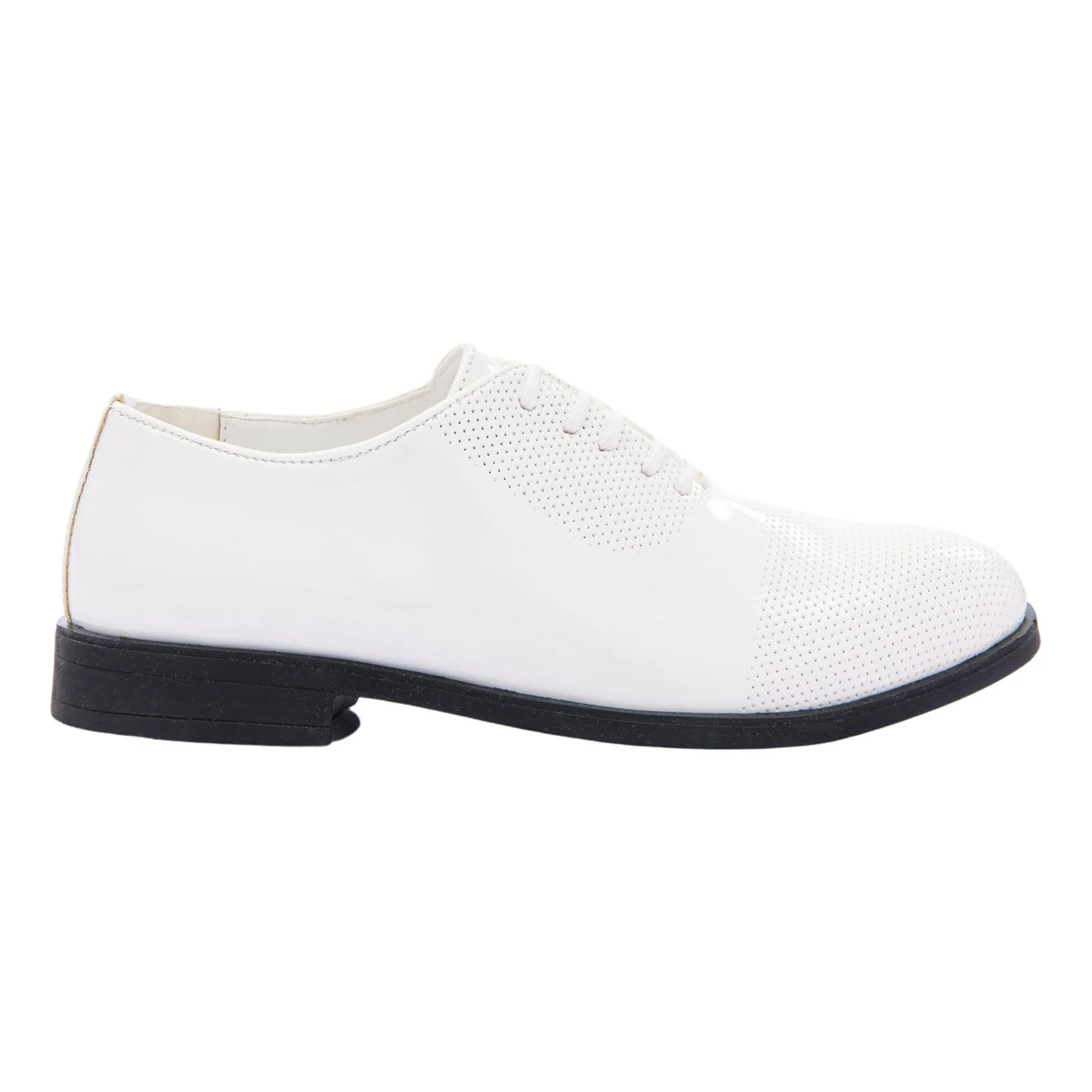 White Closed Lace Dress Shoes