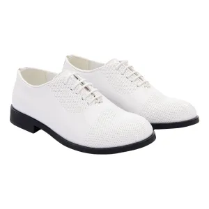 White Closed Lace Dress Shoes