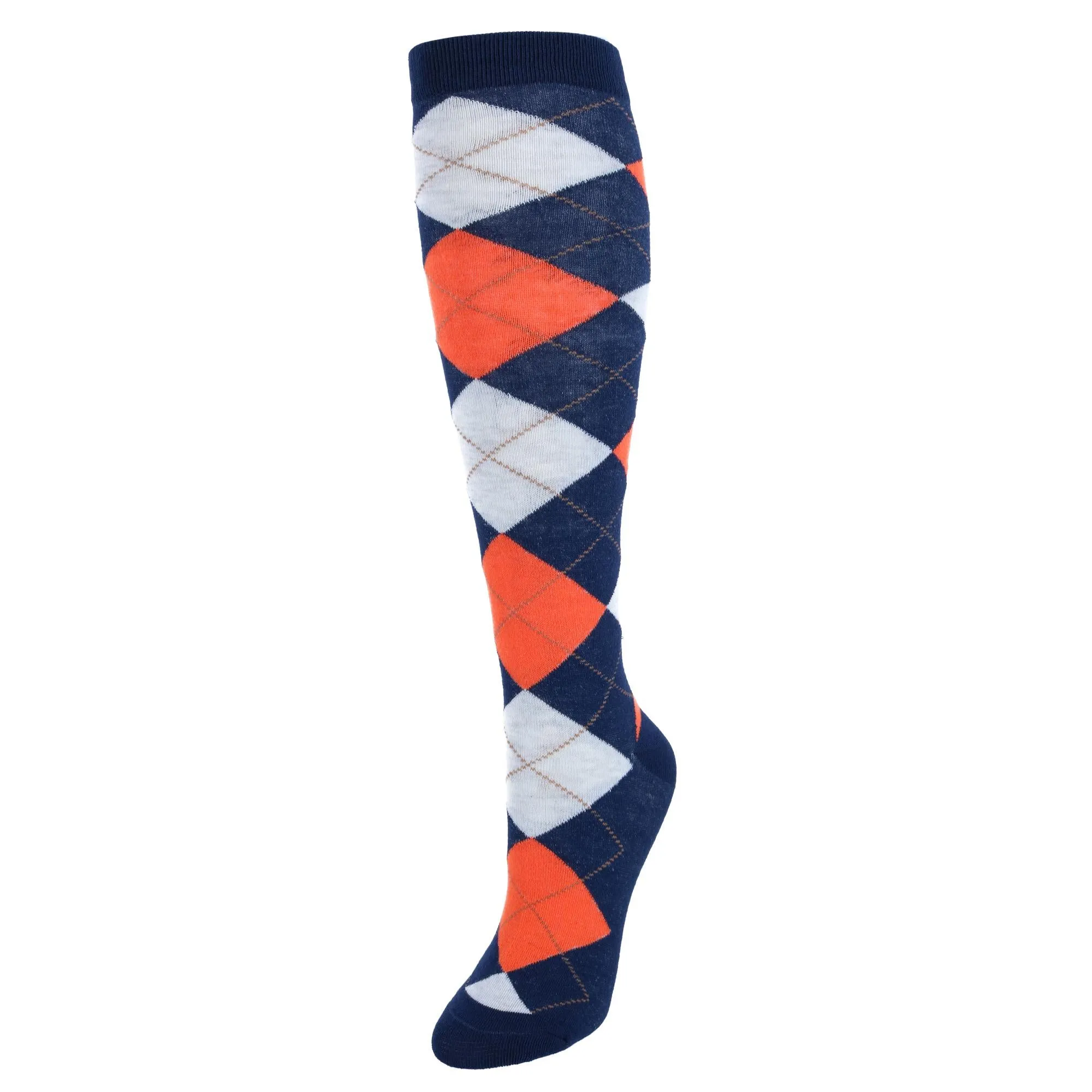 Women's Fun Colored Argyle Plaid Knee High Socks (1 Pair)