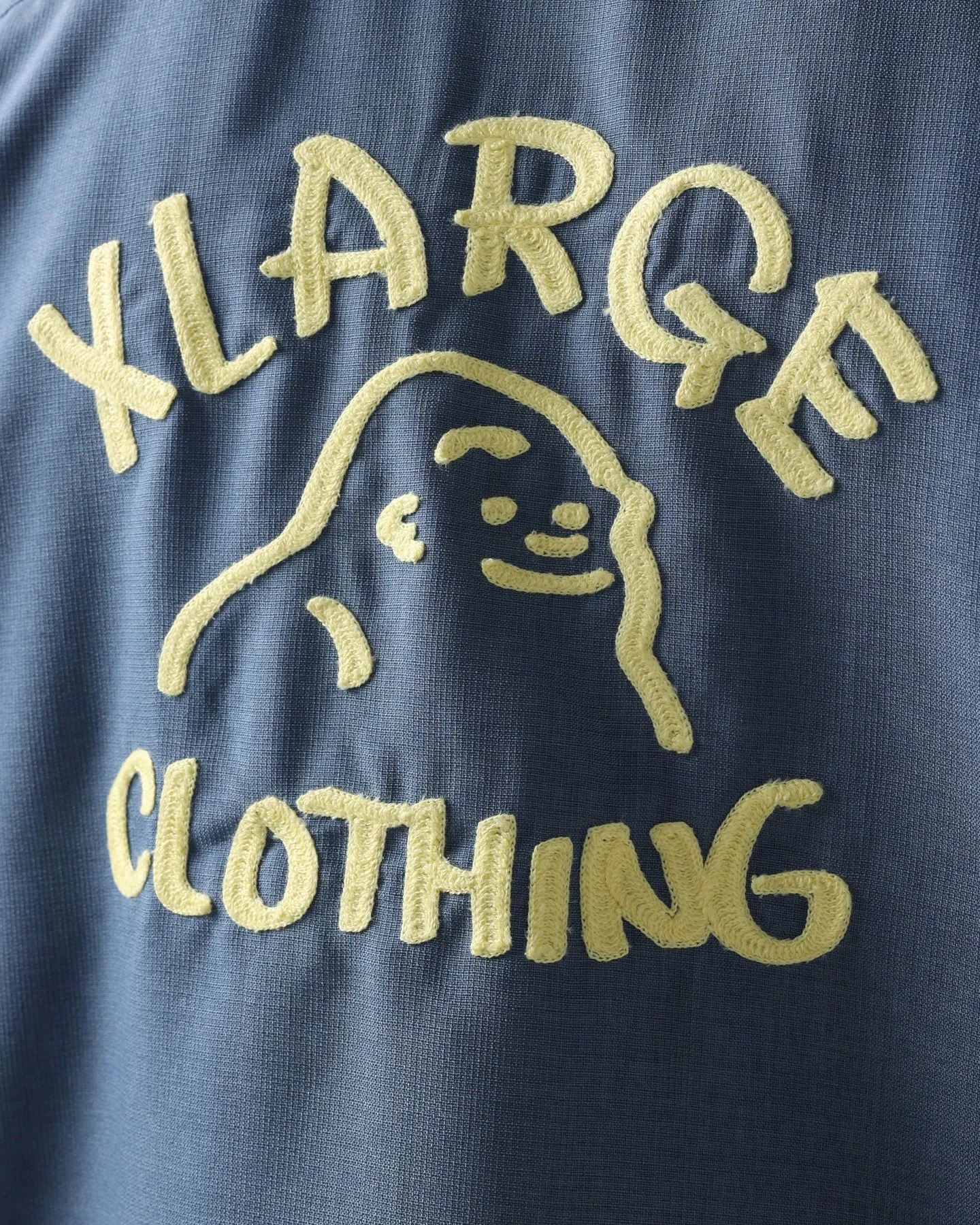 X-Large Drawing OG Open Collar T-Shirt Blue