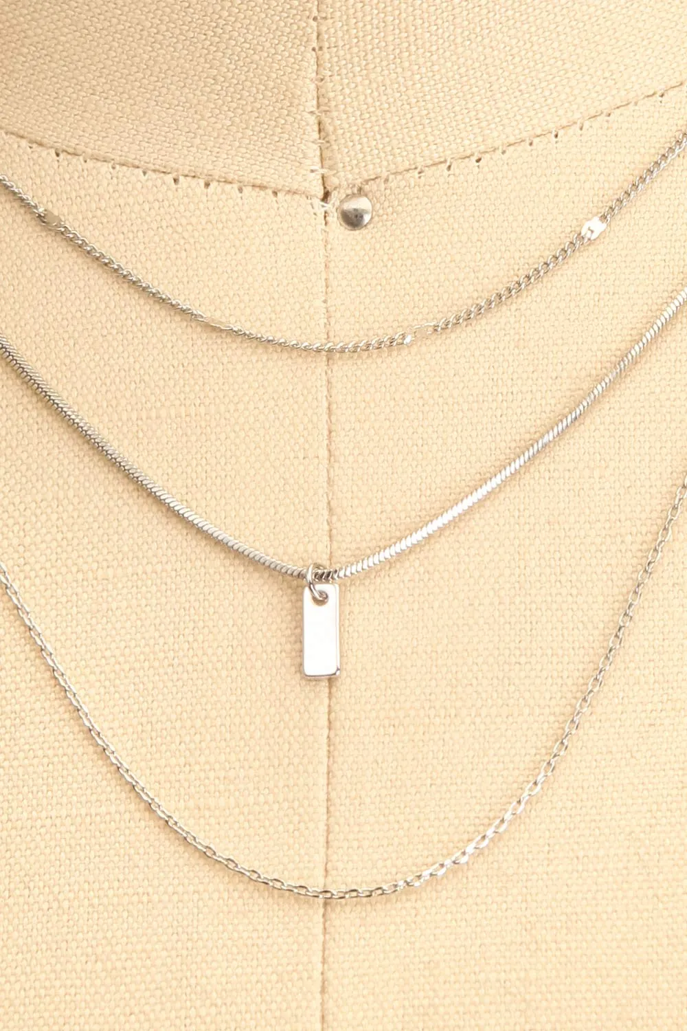 Zidia Silver | Minimalist Multi-Row Necklace